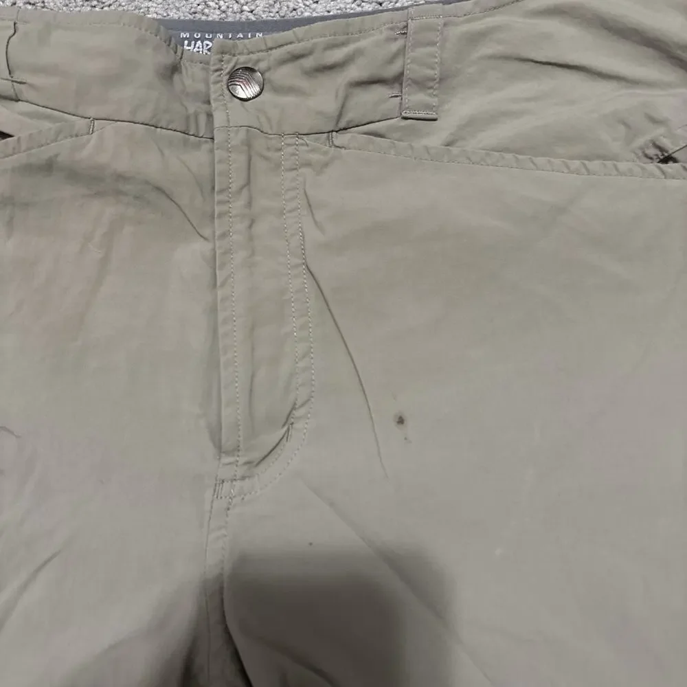 Mountain Hardwear Shorts Mens Medium Brown Outdoor Hiking Performance Tech Nylon